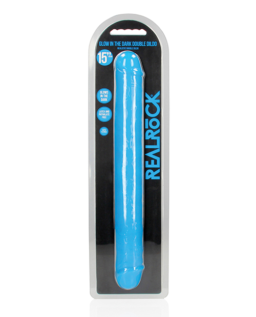 Shots RealRock 15" Double Dong Glow in the Dark - Neon