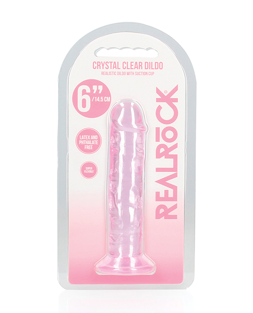 Shots RealRock Crystal Clear 6" Straight Dildo with Suction Cup