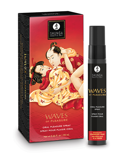 Shunga Waves of Pleasure Oral Pleasure Spray - .66 oz Sparkling Strawberry