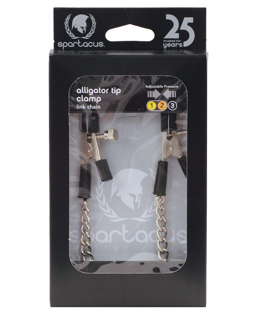 Spartacus Adjustable Alligator Nipple Clamps with Link Chain