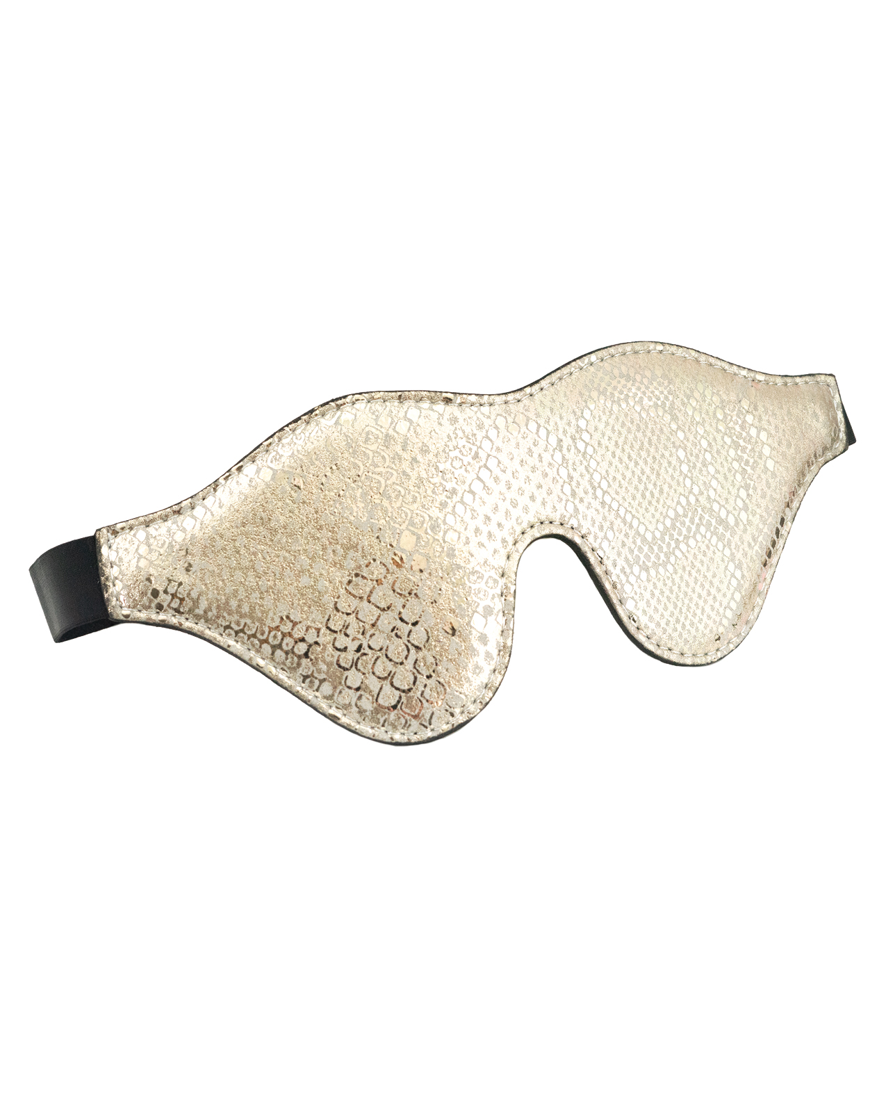 Spartacus Blindfold with Leather - White Snakeskin Micro Fiber