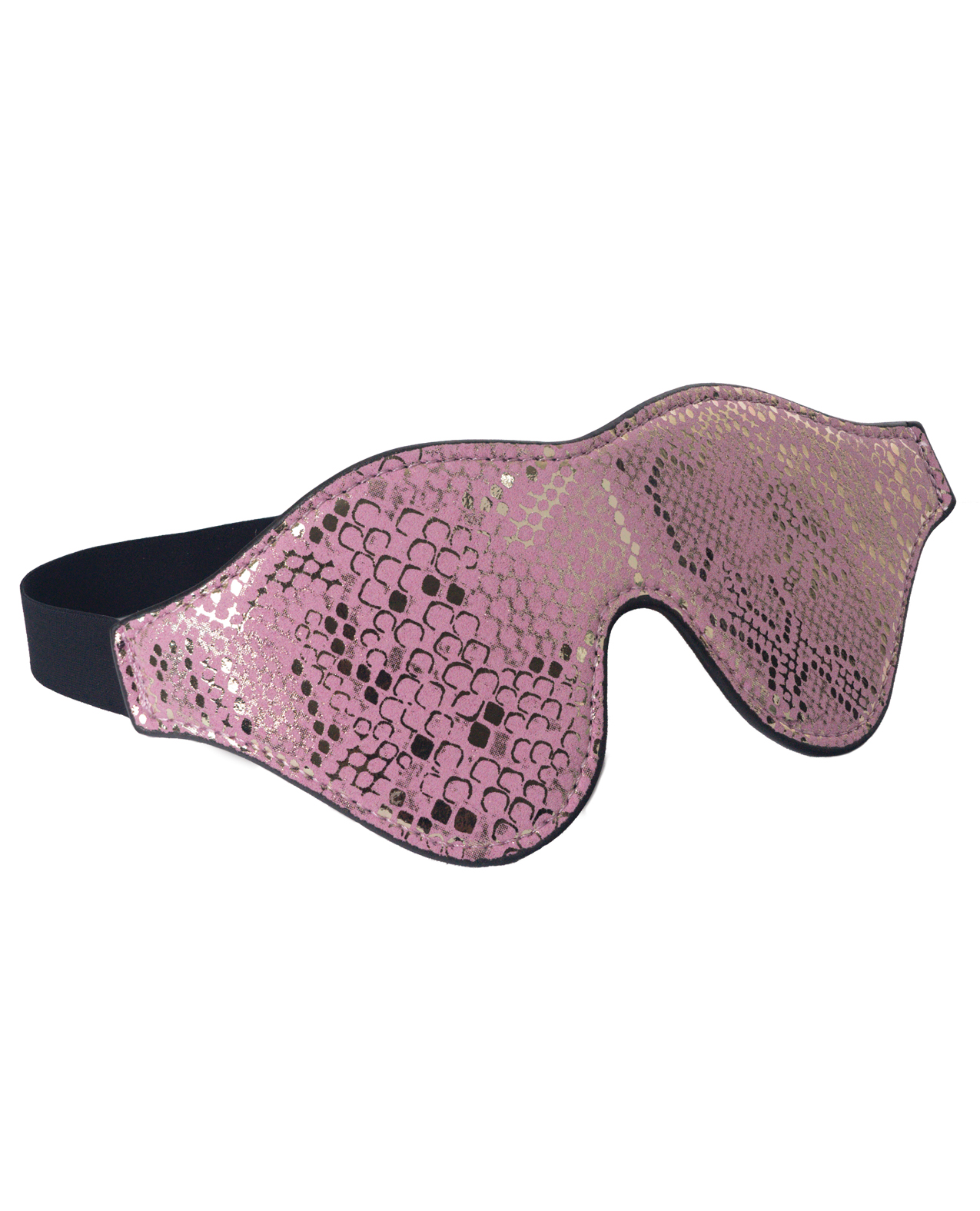 Spartacus Blindfold with Leather - Pink Snakeskin Micro Fiber