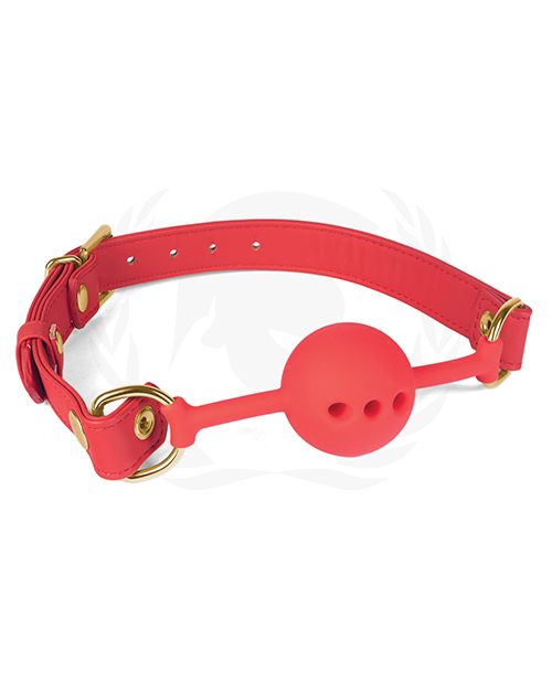 Spartacus Silicone Ball Gag with Red PU Straps