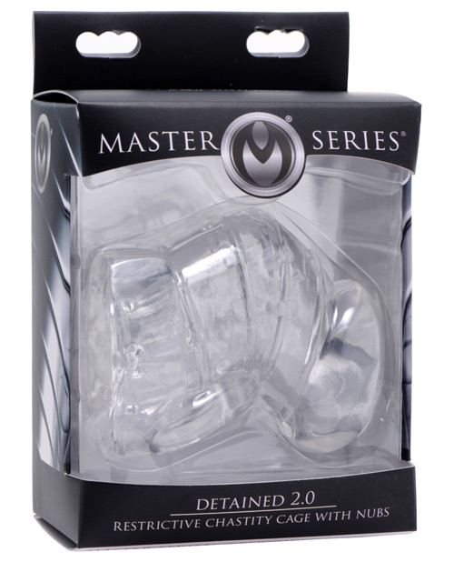 Master Series Detained 2.0 Restrictive Chastity Cage with Nubs