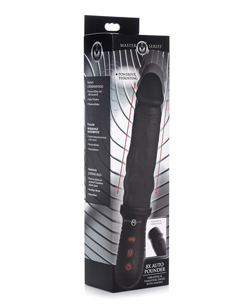 Master Series 8X Auto Pounder Vibrating & Thrusting Dildo with Handle