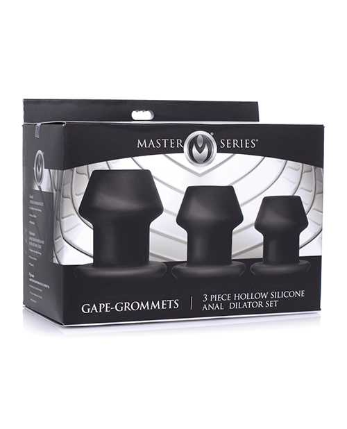 Master Series Gape-Grommets 3 pc Hollow Silicone Anal Dilator Set