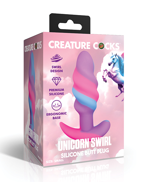 Creature Cocks - Unicorn Swirl Silicone Butt Plug